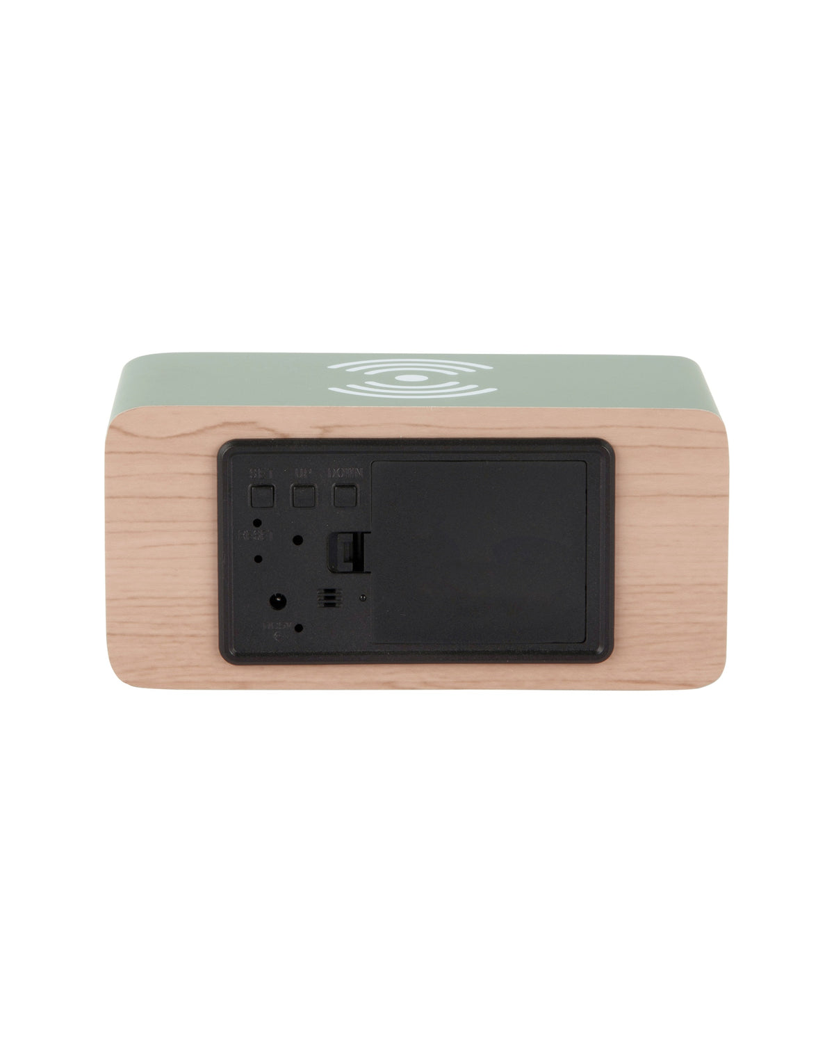 Karlsson wekker Block LED met draadloze oplader, jungle groen, achterkant