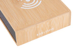 Karlsson wekker Flat, bamboe, witte led, draadloze oplader, detail
