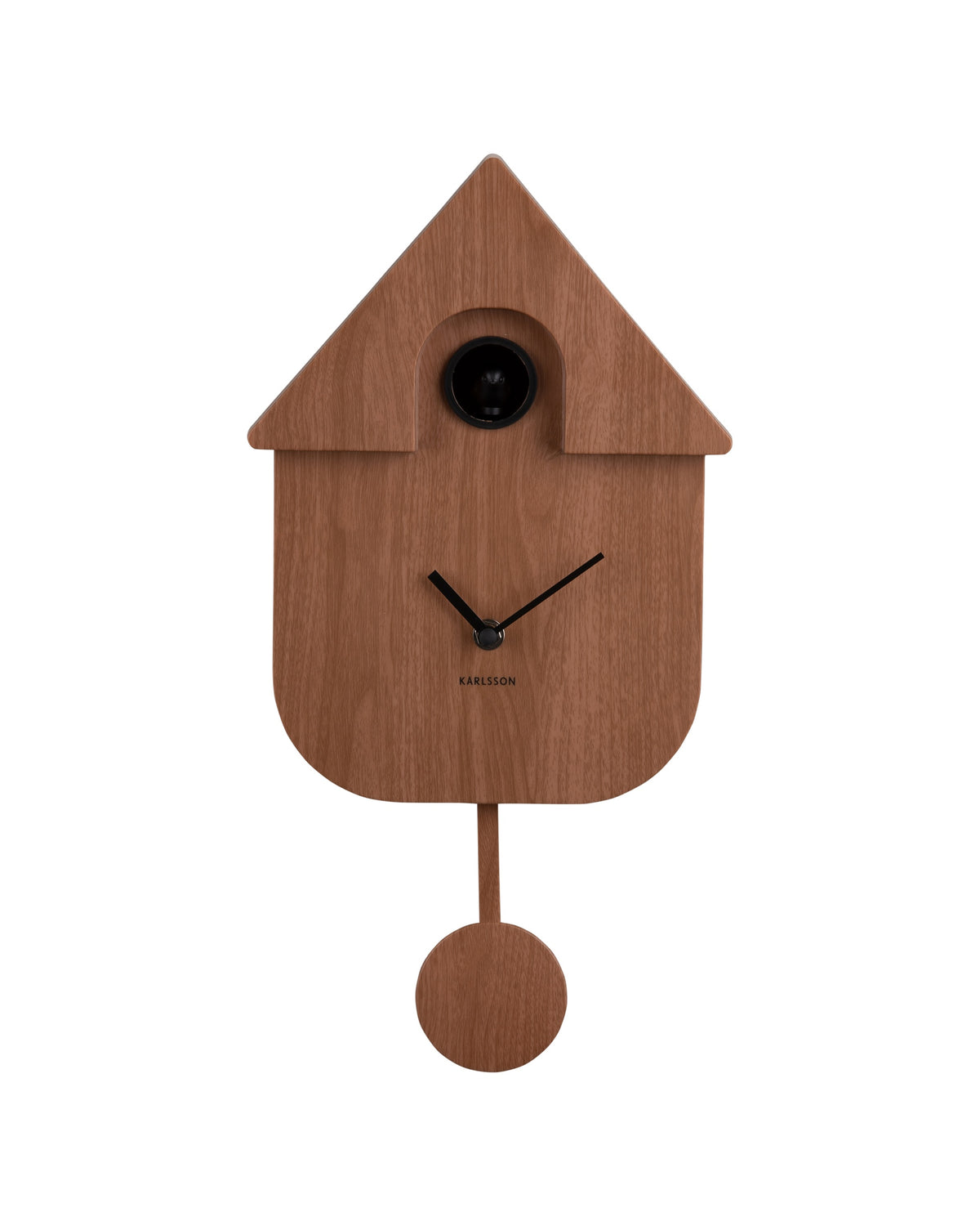 Karlsson koekoeksklok Modern Cuckoo, donker hout print, vooraanzicht