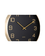 Karlsson wandklok Elegance Glow, zwart, detail: gouden cijfers en wijzers
