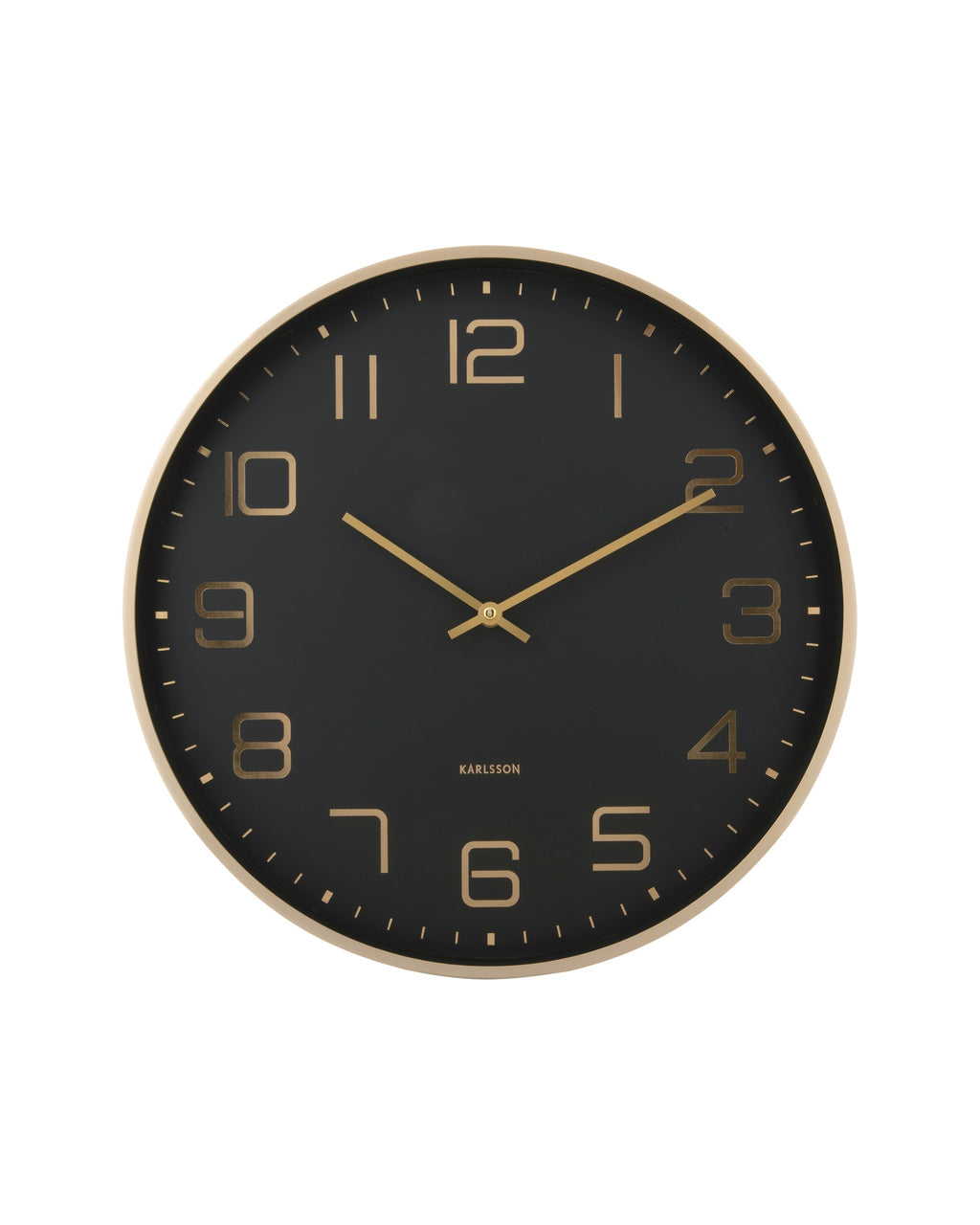 Karlsson wandklok Elegance Glow, zwart, vooraanzicht