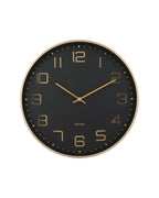 Karlsson wandklok Elegance Glow, zwart, vooraanzicht