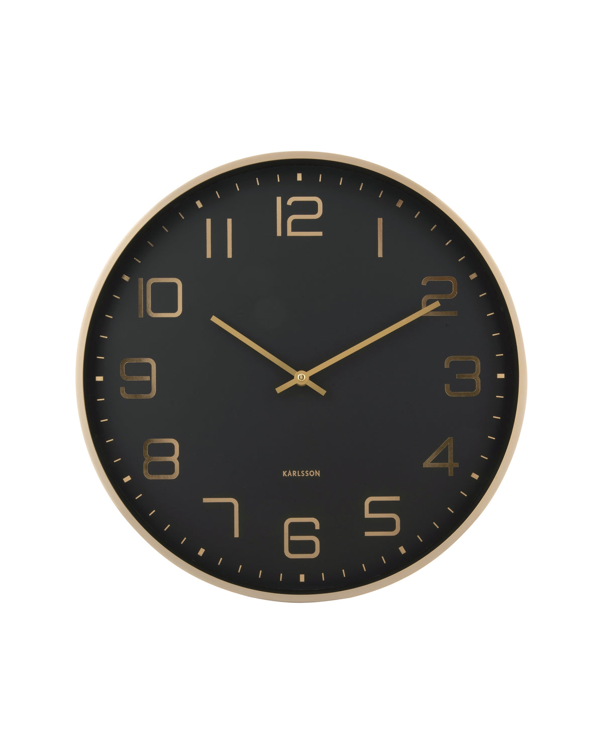 Karlsson wandklok Elegance Glow, zwart, vooraanzicht