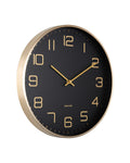 Karlsson wandklok Elegance Glow, zwart, schuin aanzicht