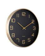Karlsson wandklok Elegance Glow, zwart, schuin aanzicht