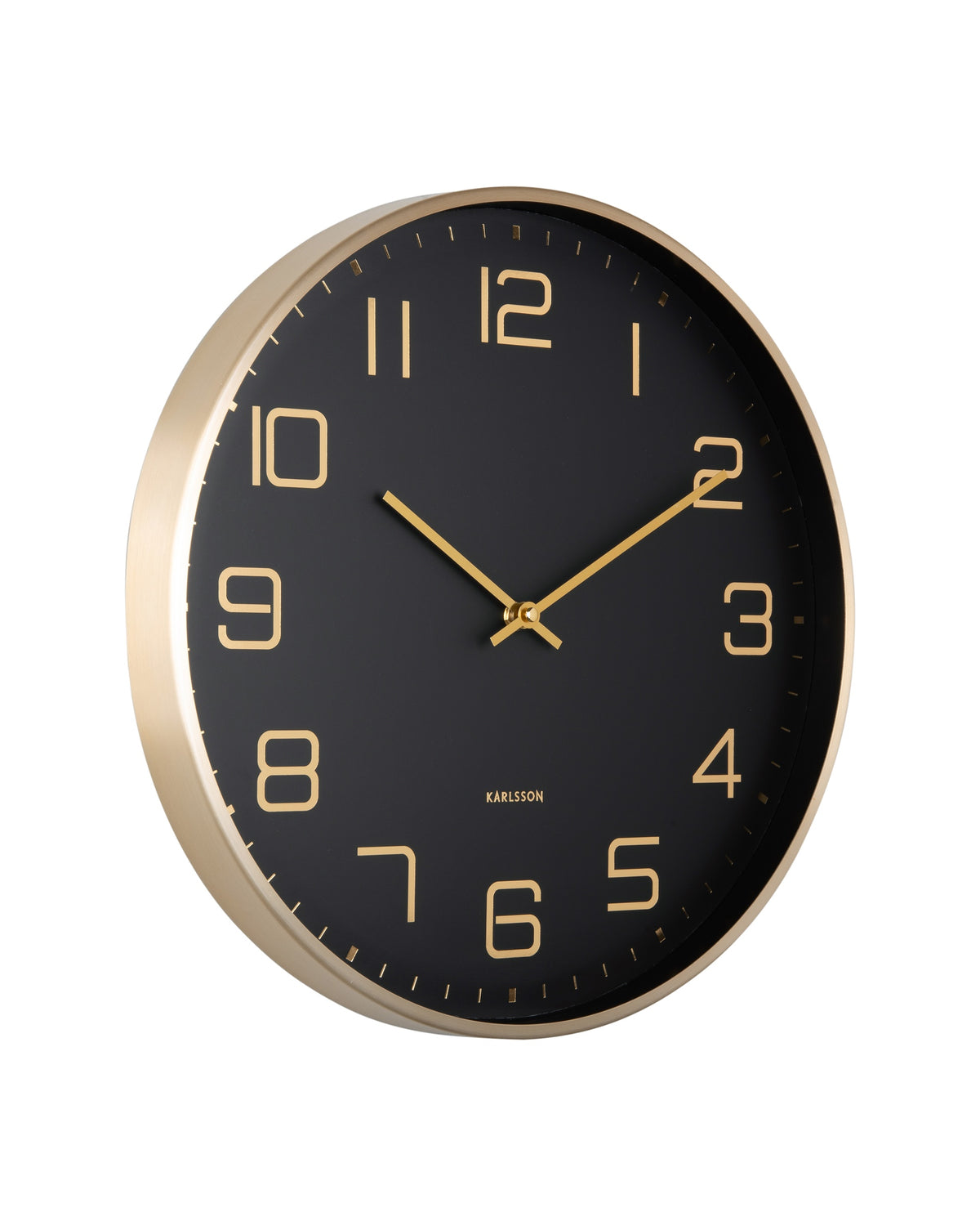 Karlsson wandklok Elegance Glow, zwart, schuin aanzicht