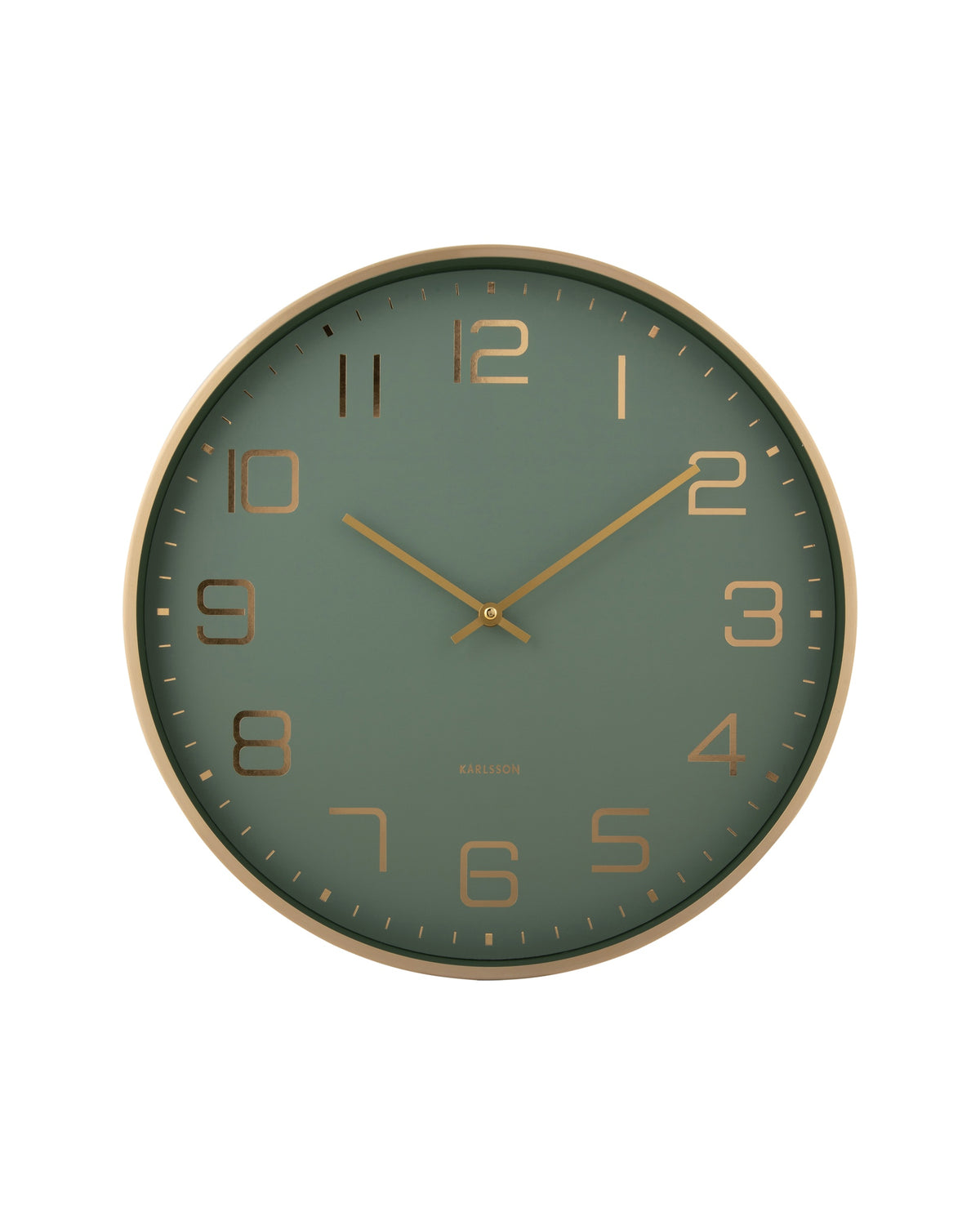 Karlsson wandklok Elegance Glow, groen, vooraanzicht