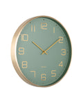 Karlsson wandklok Elegance Glow, groen, schuin aanzicht