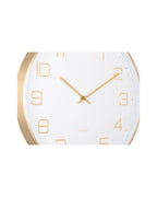 Karlsson wandklok Elegance Glow, wit, detail: gouden cijfers en wijzers