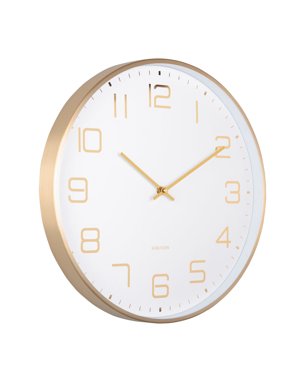 Karlsson wandklok Elegance Glow, wit, schuin aanzicht