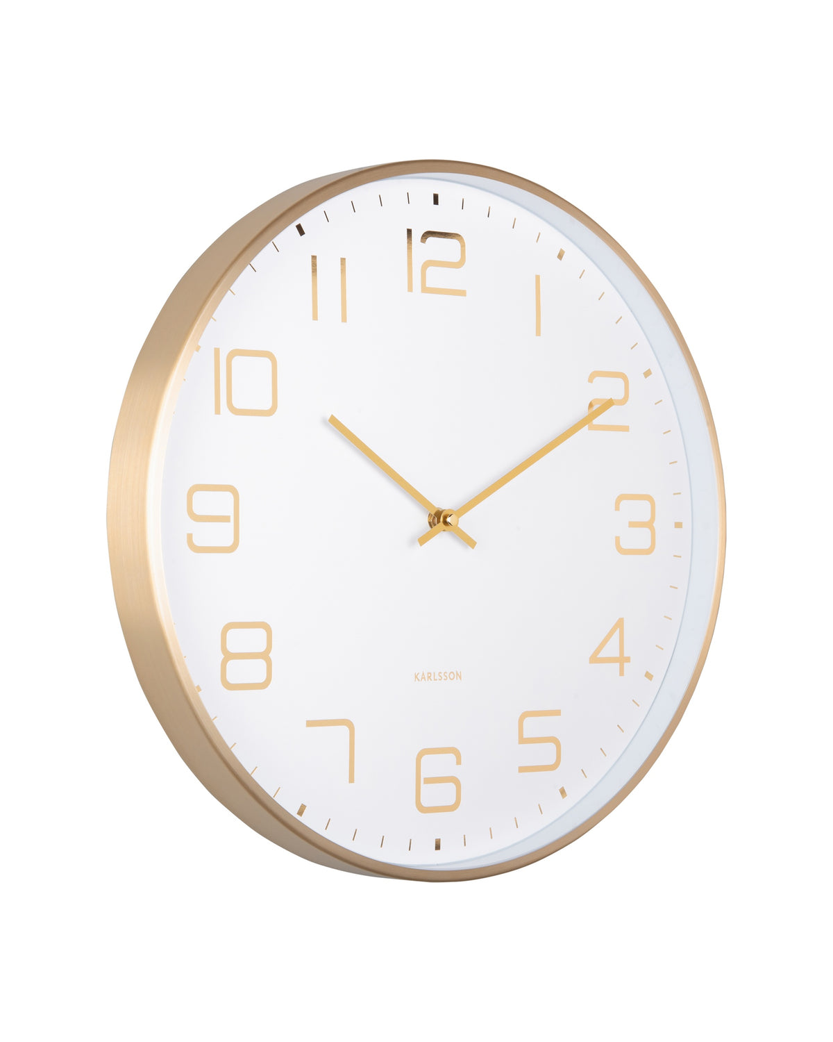 Karlsson wandklok Elegance Glow, wit, schuin aanzicht