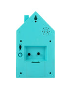 Karlsson wekker Modern Cuckoo, turquoise blauw, achterkant met knoppen en batterijvak