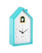 Karlsson wekker Modern Cuckoo, turquoise blauw, schuin aanzicht