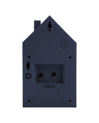 Karlsson wekker Modern Cuckoo, donkerblauw abs, achterkant met knoppen en batterijvak