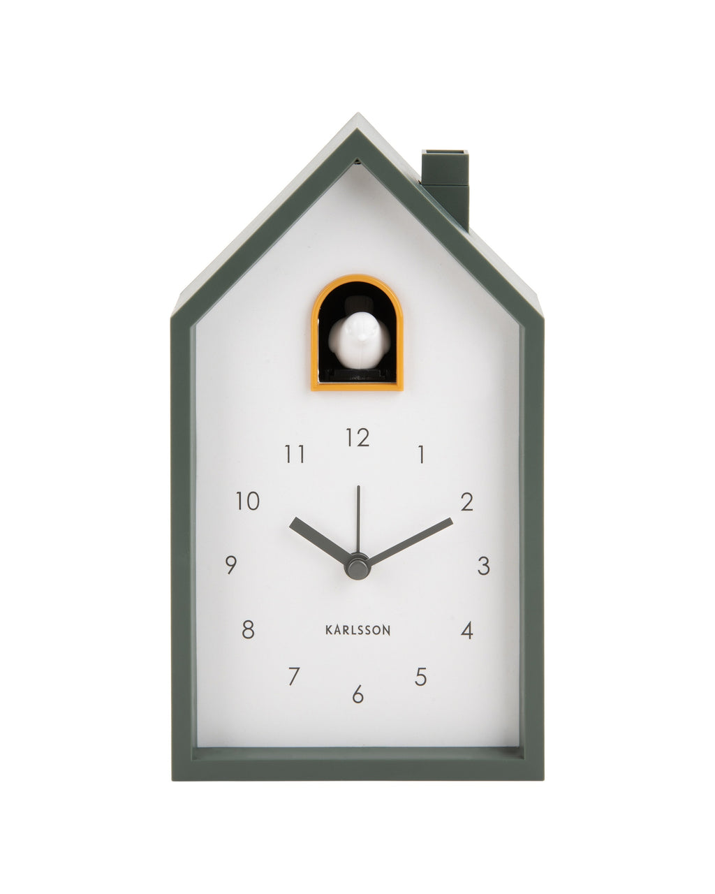 Karlsson wekker Modern Cuckoo, jungle groen abs, vooraanzicht