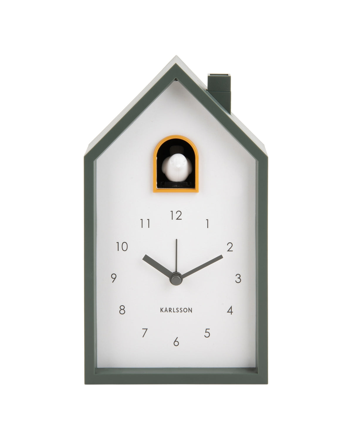 Karlsson wekker Modern Cuckoo, jungle groen abs, vooraanzicht