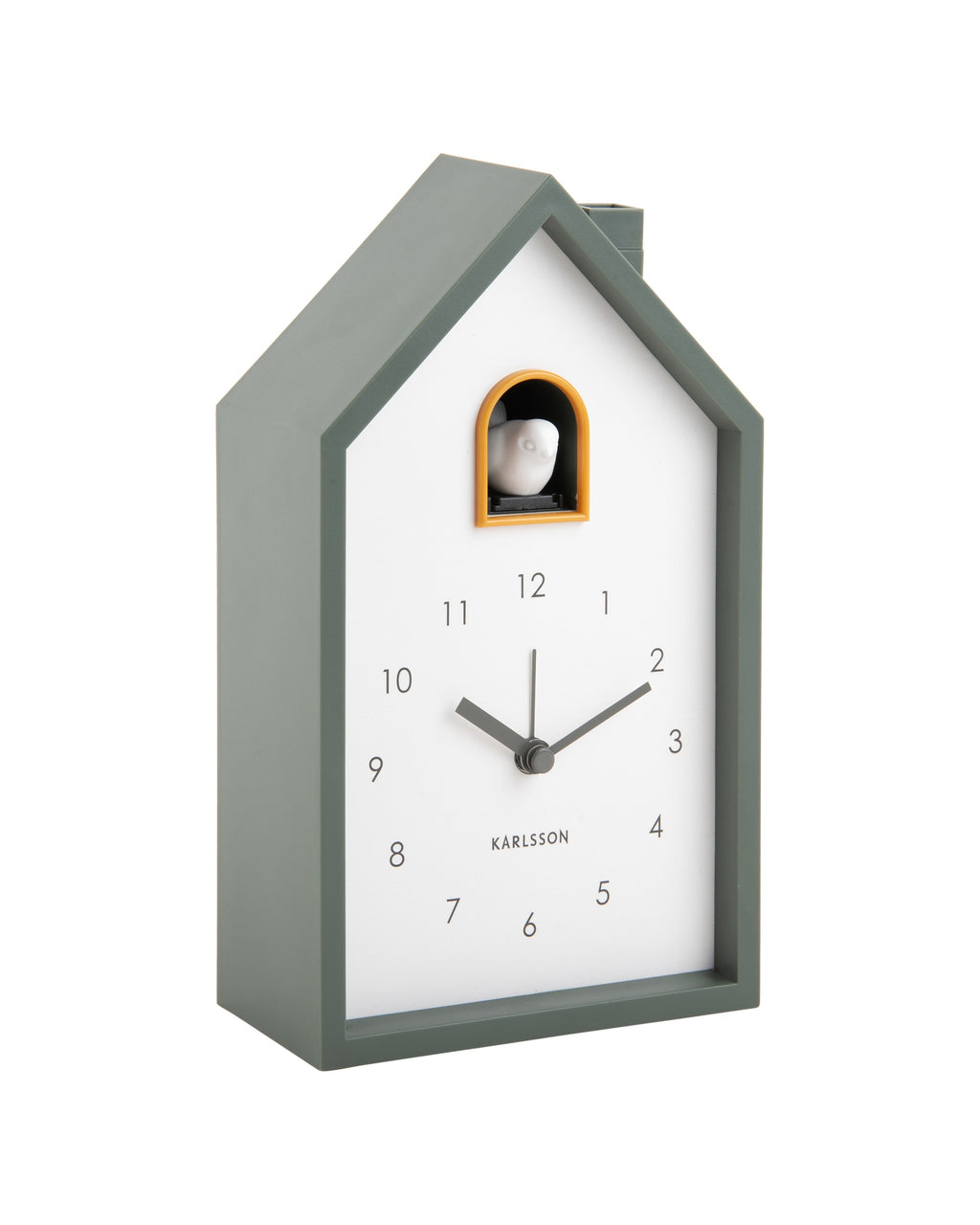 Karlsson wekker Modern Cuckoo, jungle groen abs, schuin aanzicht