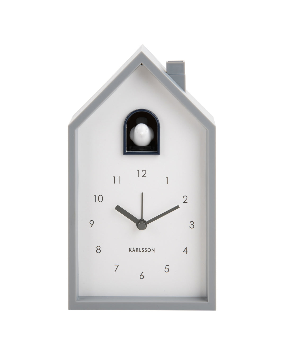 Karlsson wekker Modern Cuckoo, muisgrijs abs, vooraanzicht
