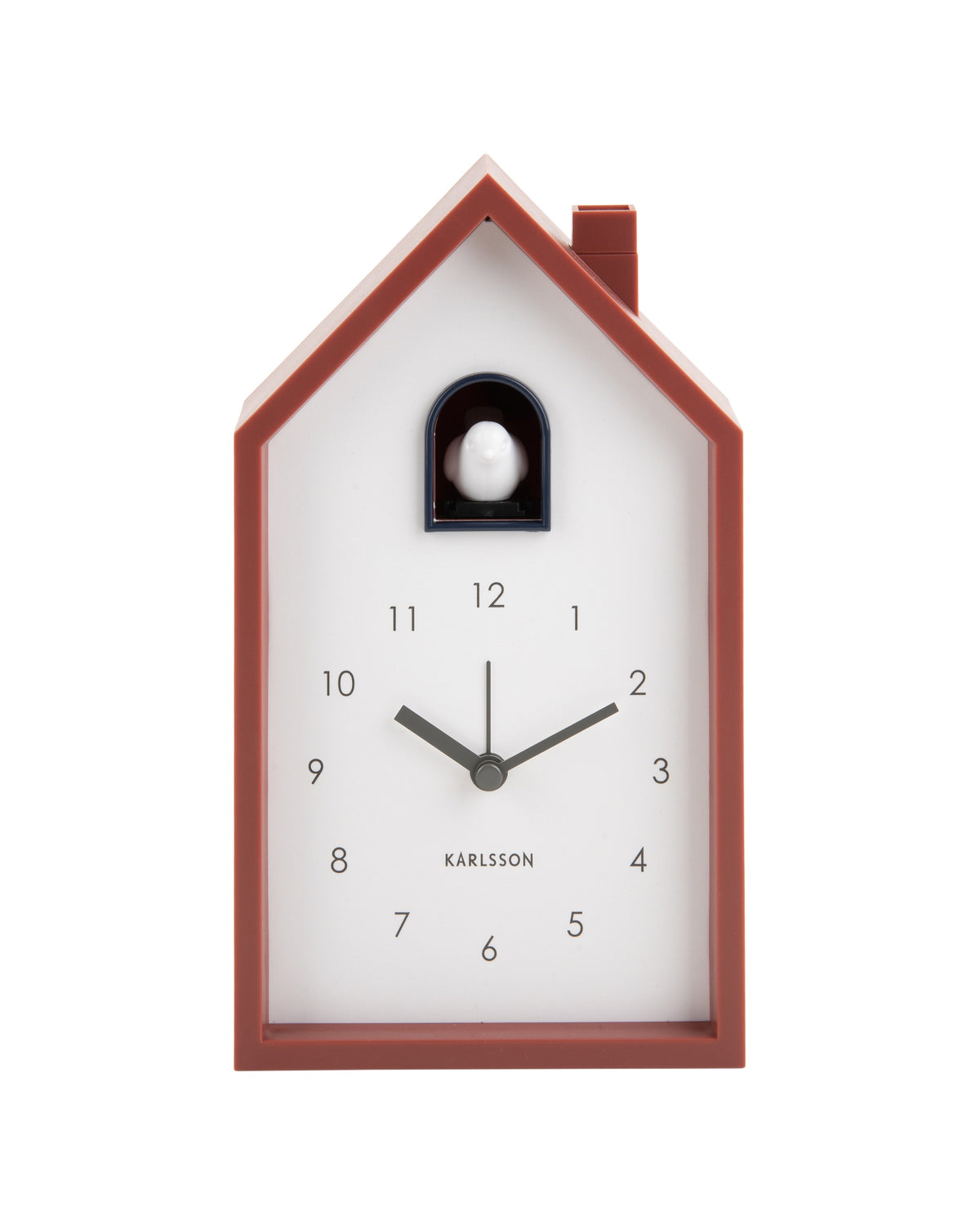 Karlsson wekker Modern Cuckoo, okerrood, vooraanzicht