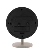 Karlsson wekker Brisk Dome, donkergrijs, achterkant met knoppen en batterijvak
