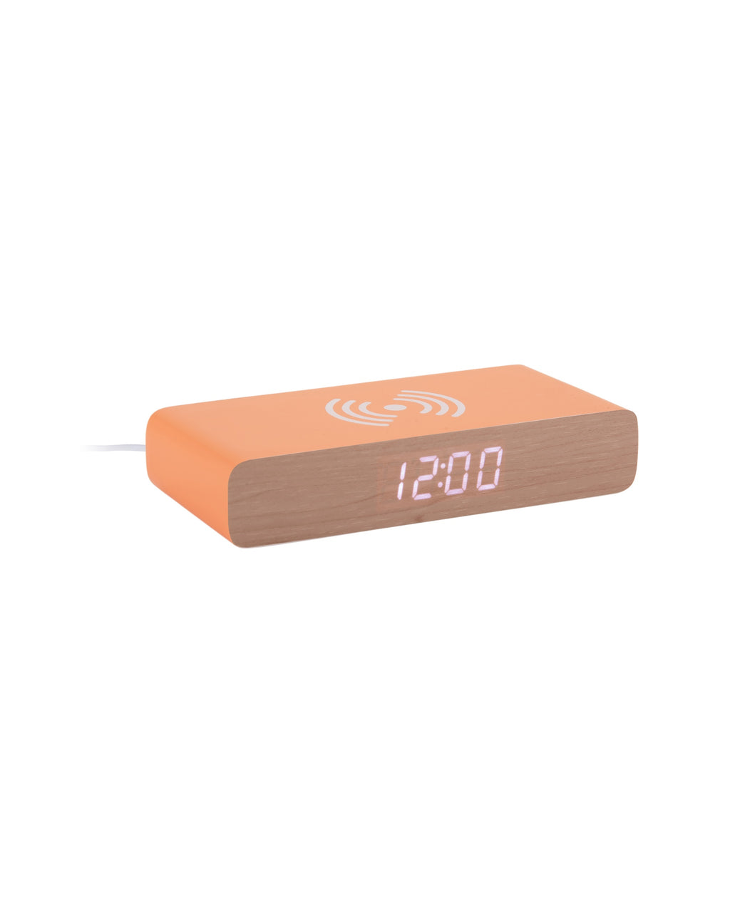 Karlsson wekker Retro Flat LED, oranje, schuin aanzicht