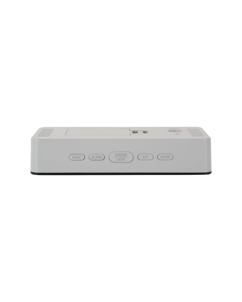 Karlsson wekker Audaz, wit, bovenkant met knoppen MODE, ALARM, SNOOZE/LIGHT, UP, DOWN