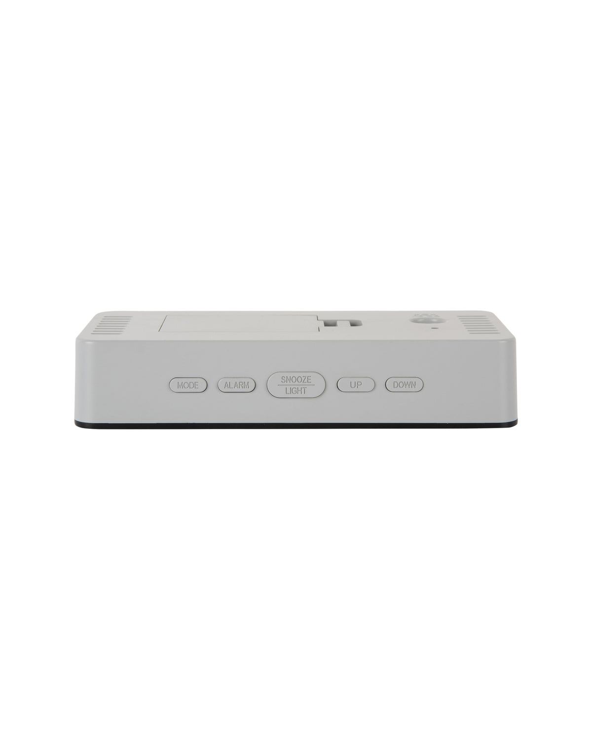 Karlsson wekker Audaz, wit, bovenkant met knoppen MODE, ALARM, SNOOZE/LIGHT, UP, DOWN