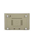 Karlsson wekker Chunky LED, groen, draadloze oplader, achterkant met knoppen en batterijvak
