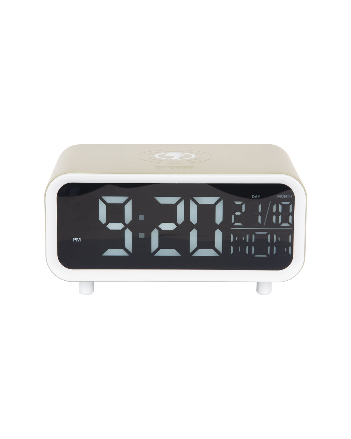 Karlsson wekker Chunky LED, groen, draadloze oplader, vooraanzicht