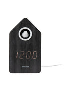 Karlsson wekker Cuckoo LED, zwart hout, vooraanzicht