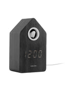 Karlsson wekker Cuckoo LED, zwart hout, schuin aanzicht