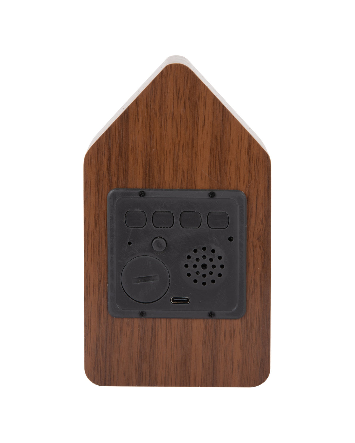 Karlsson wekker Cuckoo LED, donker hout fineer, achterkant