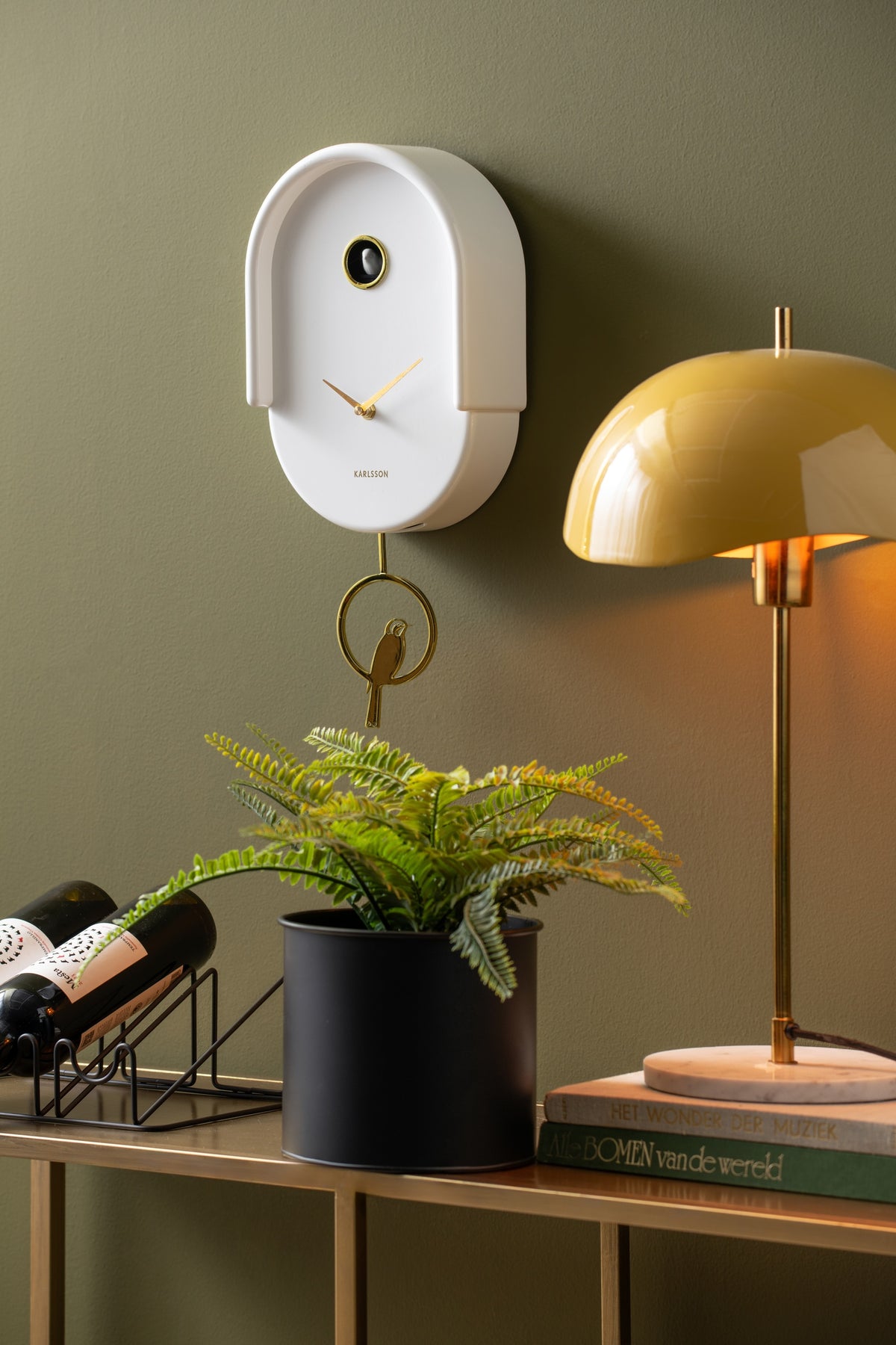 Karlsson koekoeksklok Tweet, wit, sfeerfoto in interieur