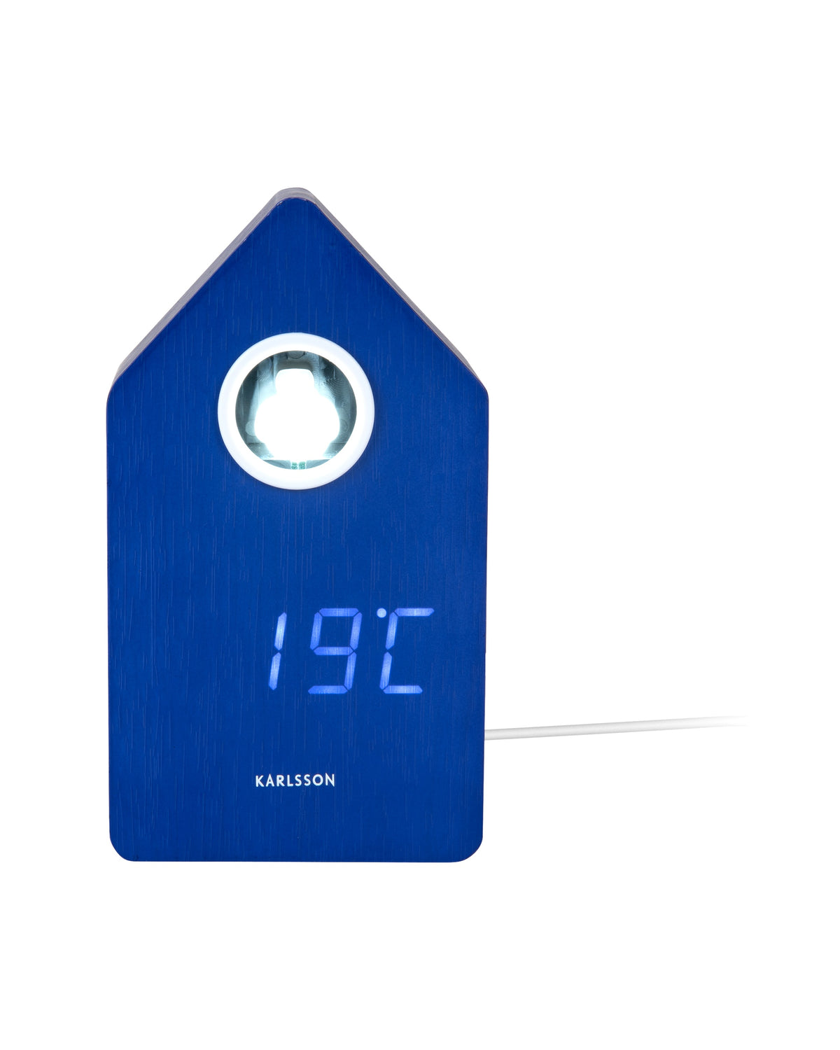 Karlsson wekker Cuckoo LED, blauw, vooraanzicht