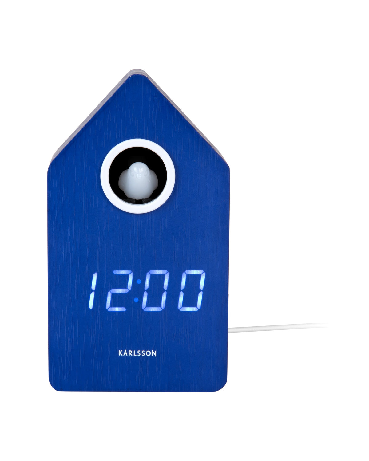 Karlsson wekker Cuckoo LED, blauw, vooraanzicht