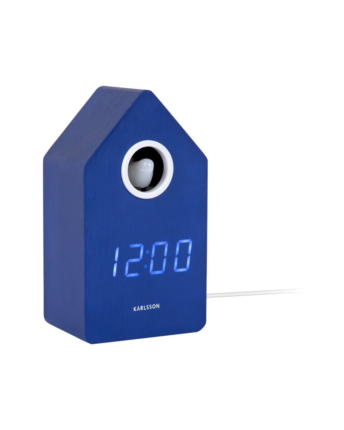 Karlsson wekker Cuckoo LED, blauw, schuin aanzicht