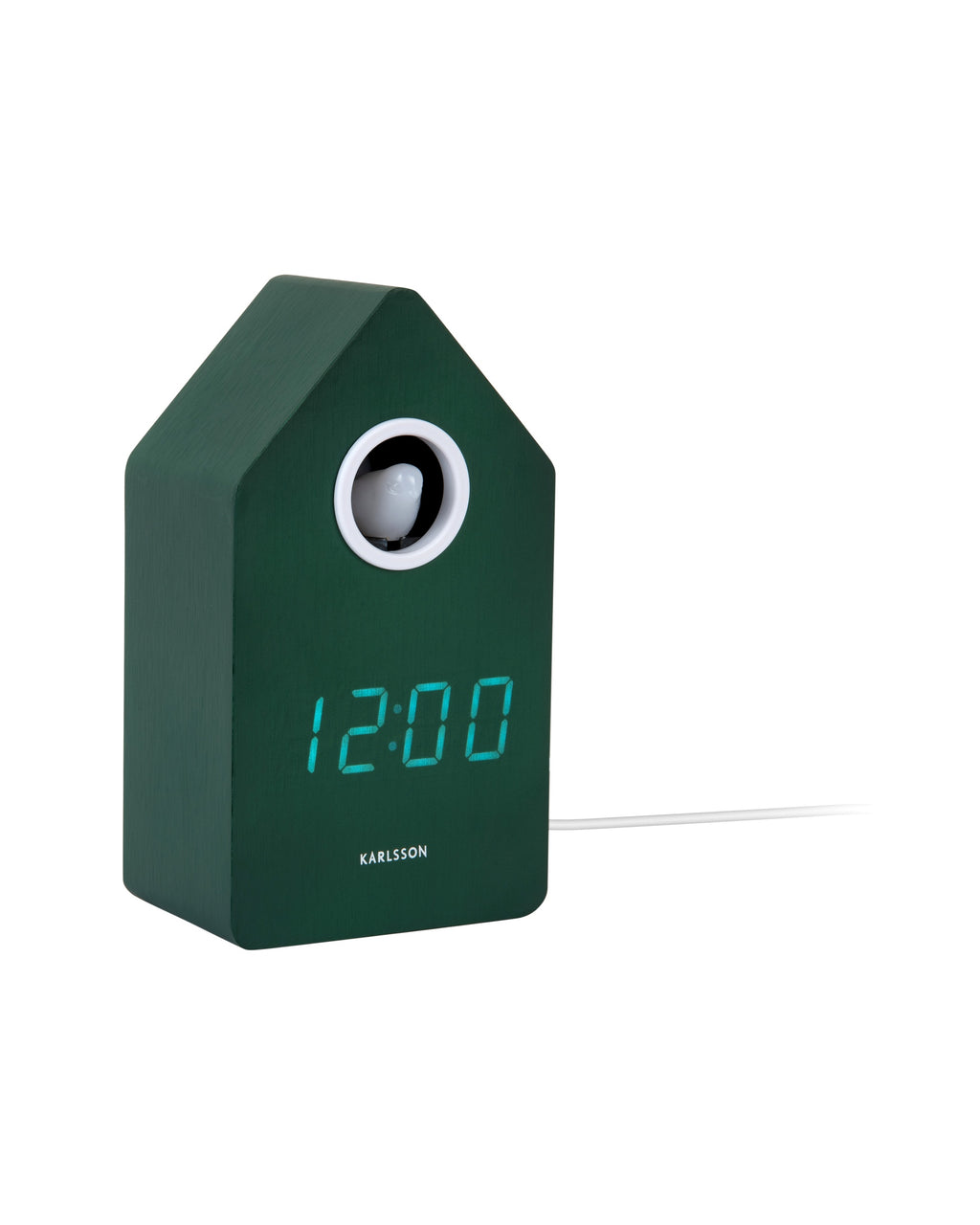 Karlsson wekker Cuckoo LED, groen, schuin aanzicht