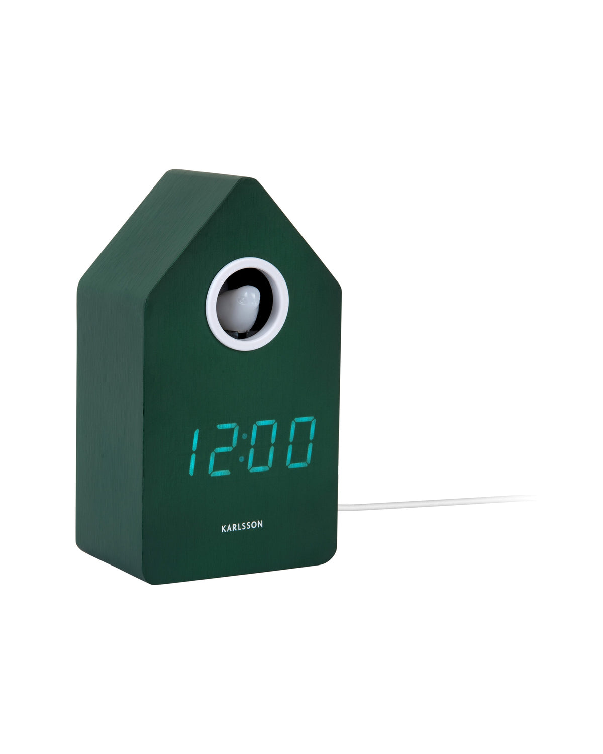 Karlsson wekker Cuckoo LED, groen, schuin aanzicht