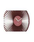 Karlsson wandklok Cascara, rood, detail: wijzerplaat en metalen lussen