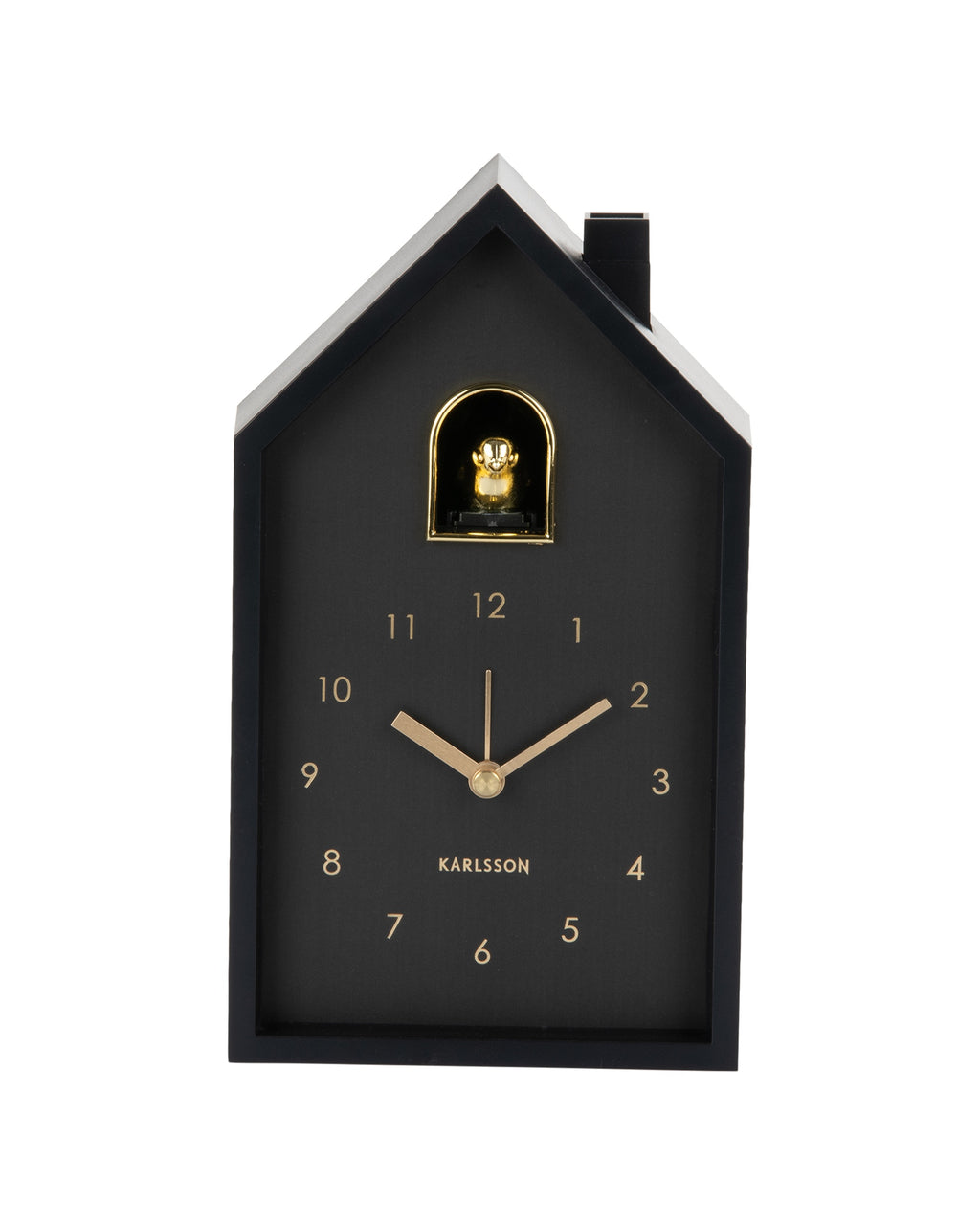 Karlsson wekker Modern Cuckoo Oro, zwart, vooraanzicht