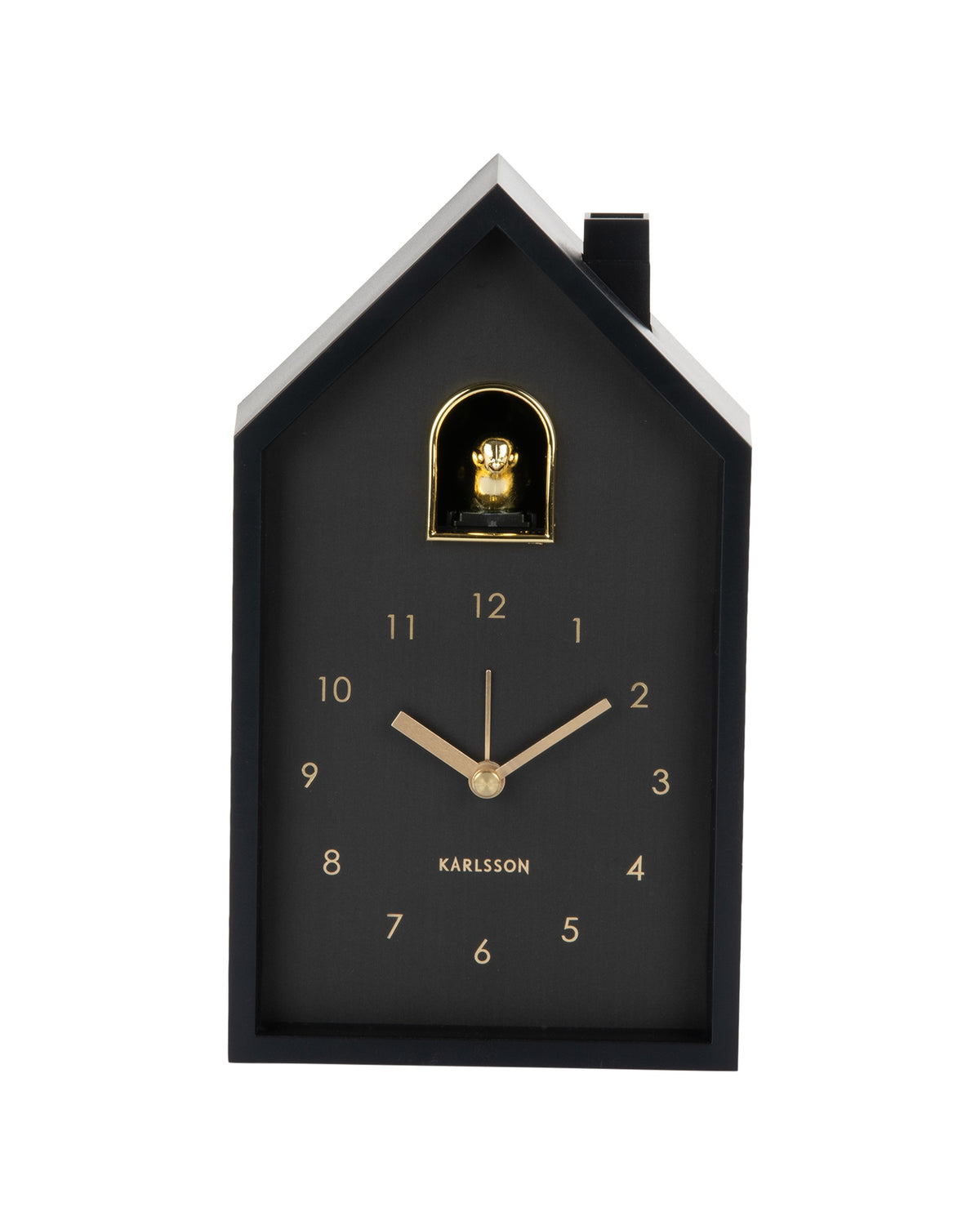 Karlsson wekker Modern Cuckoo Oro, zwart, vooraanzicht