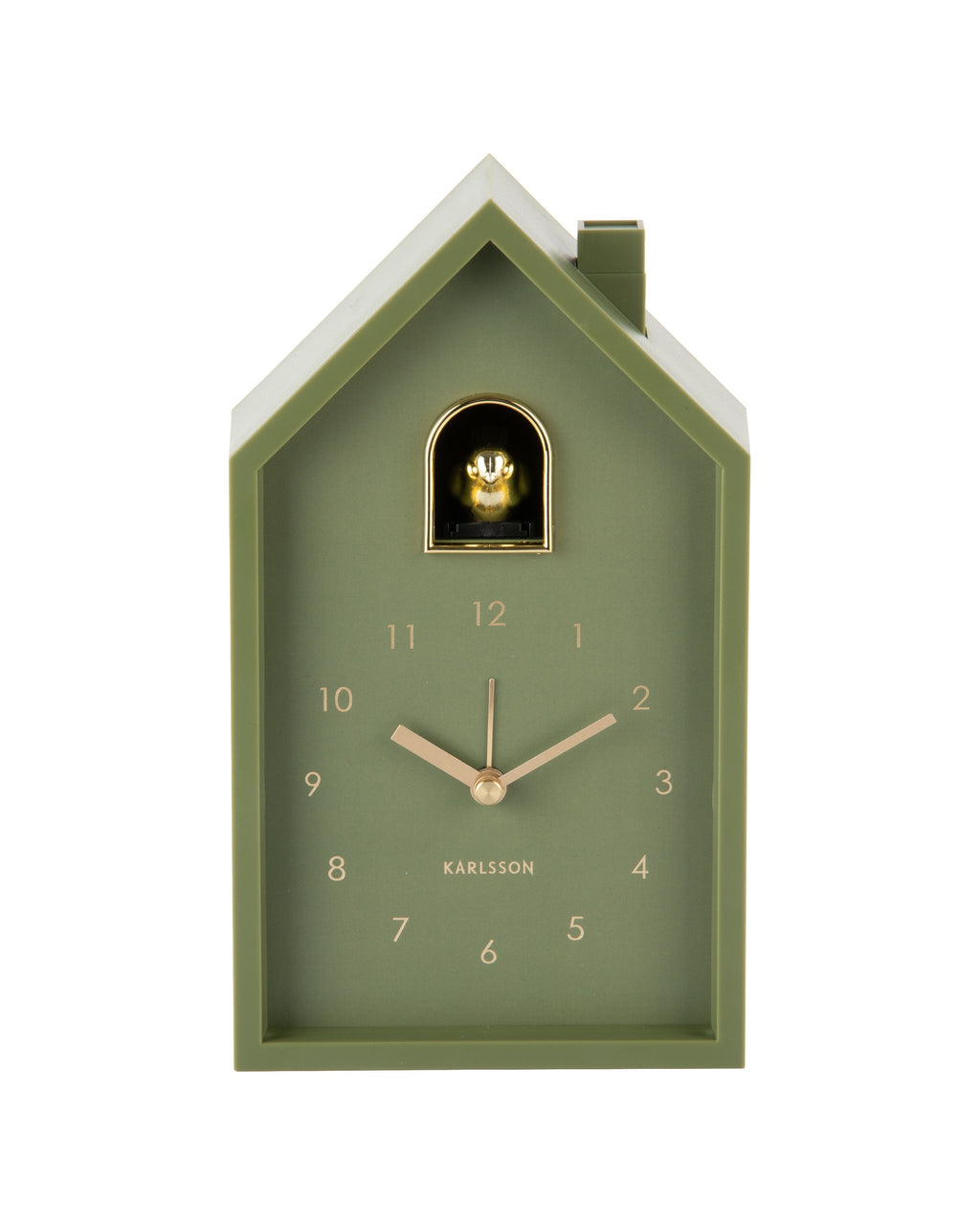 Karlsson wekker Modern Cuckoo Oro, groen, vooraanzicht