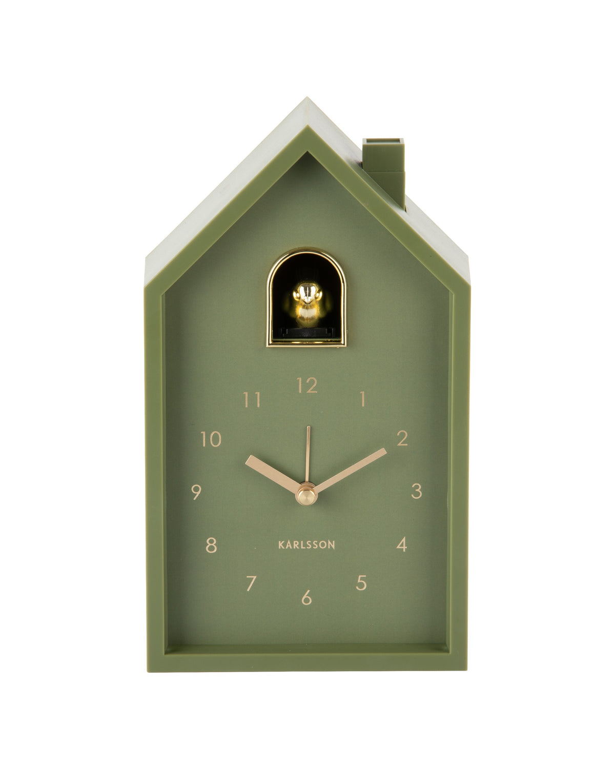 Karlsson wekker Modern Cuckoo Oro, groen, vooraanzicht