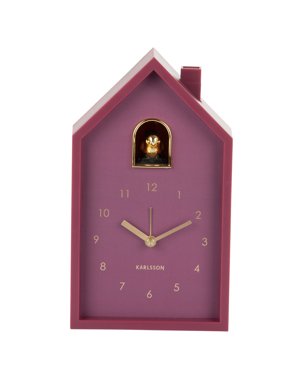 Karlsson wekker Modern Cuckoo Oro, paars, vooraanzicht