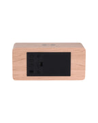 Karlsson wekker Retro LED, licht hout, achterkant met knoppen en batterijvak