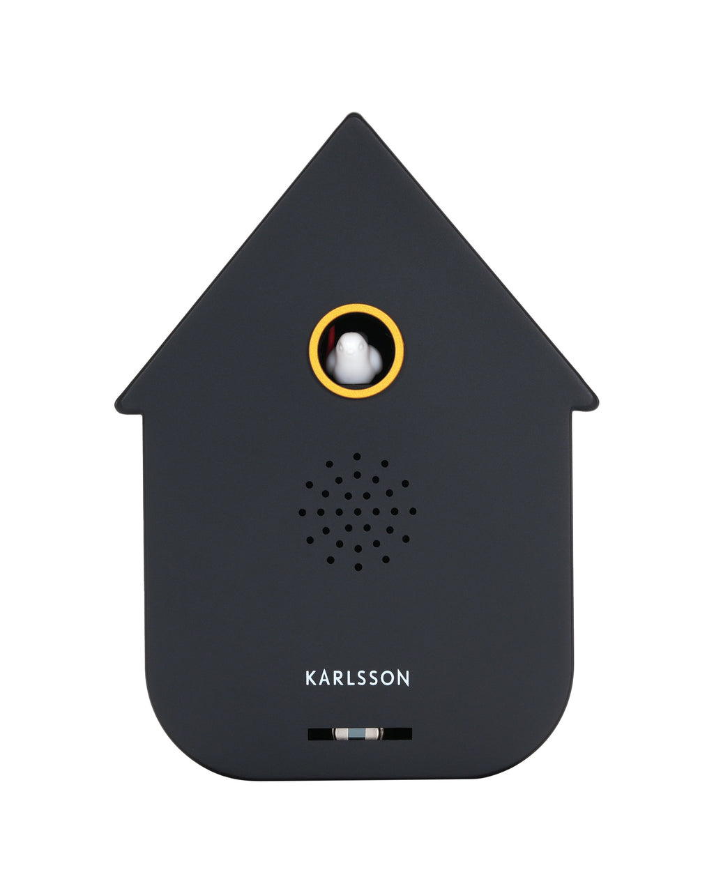 Karlsson vogelhuisje met geluid (soundbox) Modern Cuckoo, zwart, vooraanzicht
