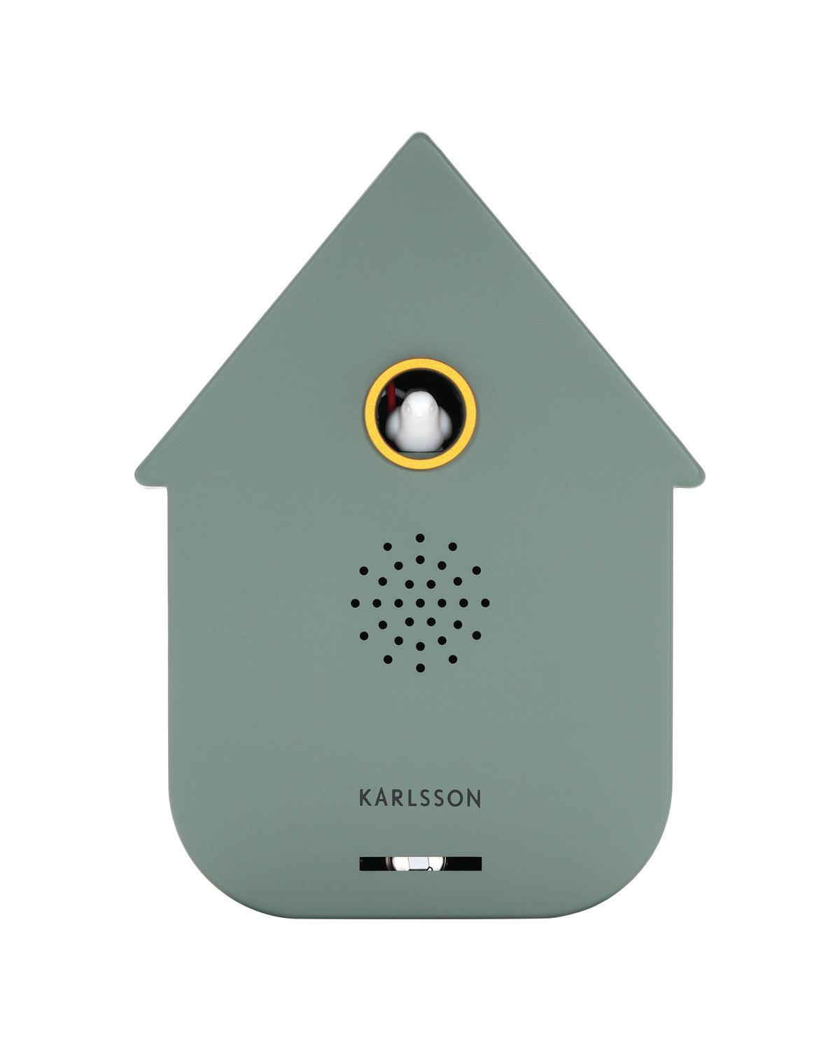 Karlsson vogelhuisje met geluid (soundbox) Modern Cuckoo, groen, vooraanzicht