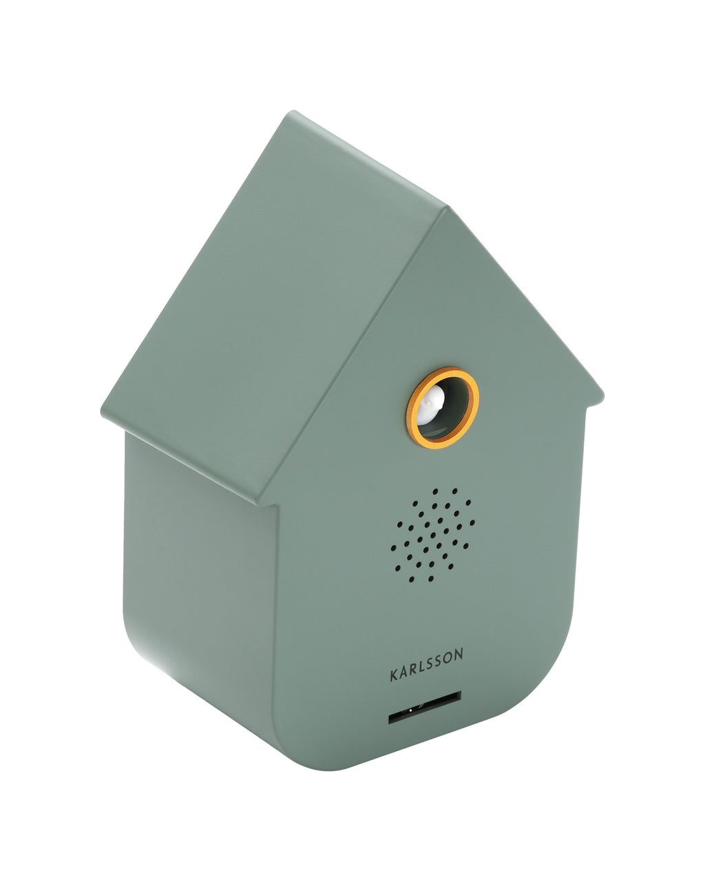Karlsson vogelhuisje met geluid (soundbox) Modern Cuckoo, groen, schuin vooraanzicht
