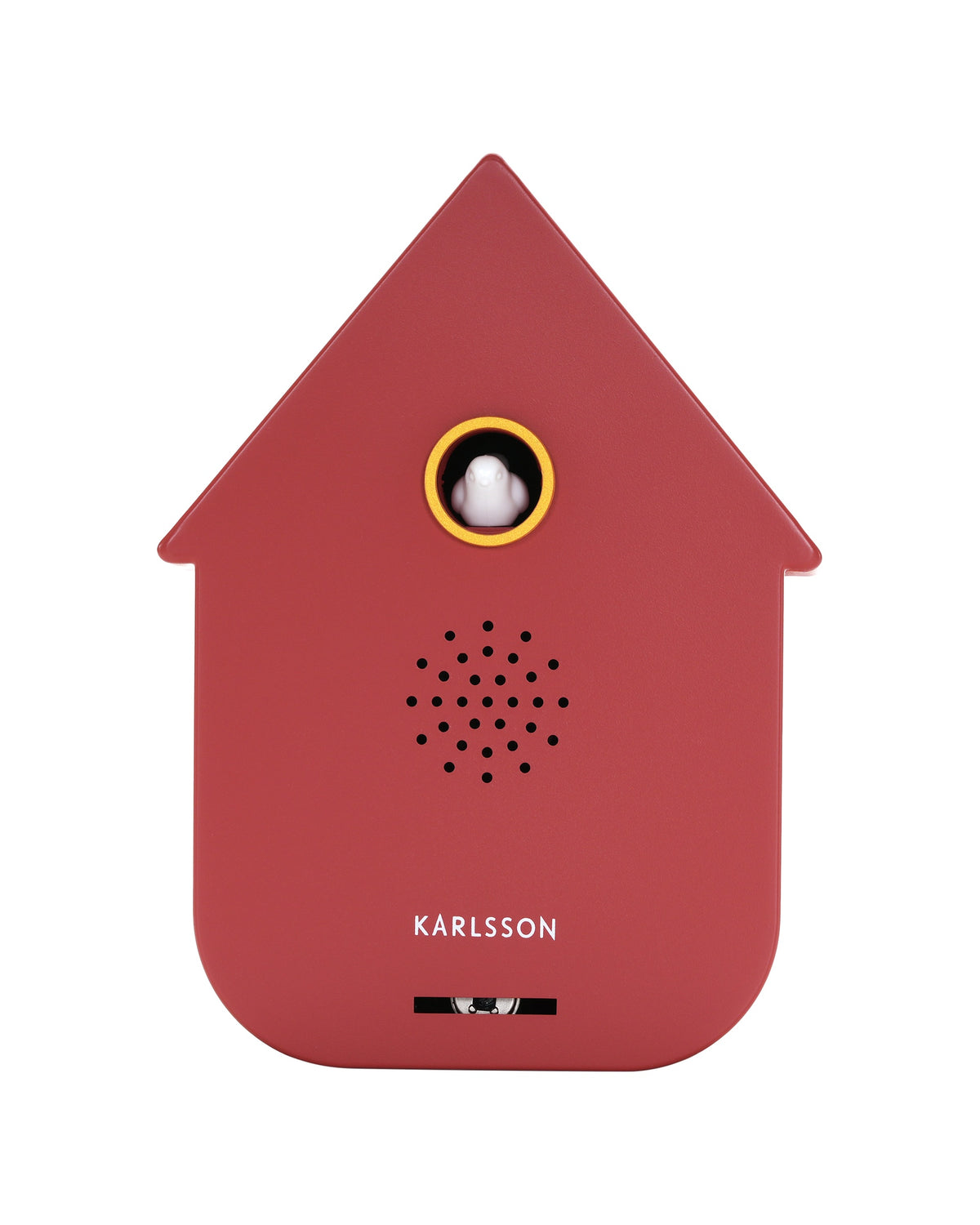 Karlsson vogelhuisje met geluid (soundbox) Modern Cuckoo, rood, vooraanzicht