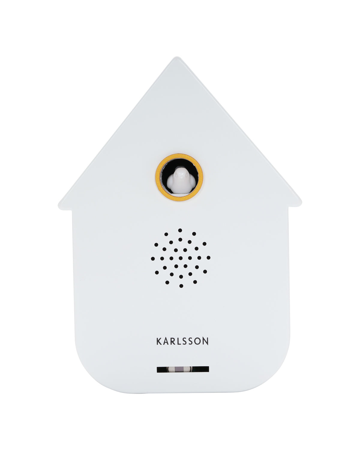 Karlsson vogelhuisje met geluid (soundbox) Modern Cuckoo, wit, vooraanzicht